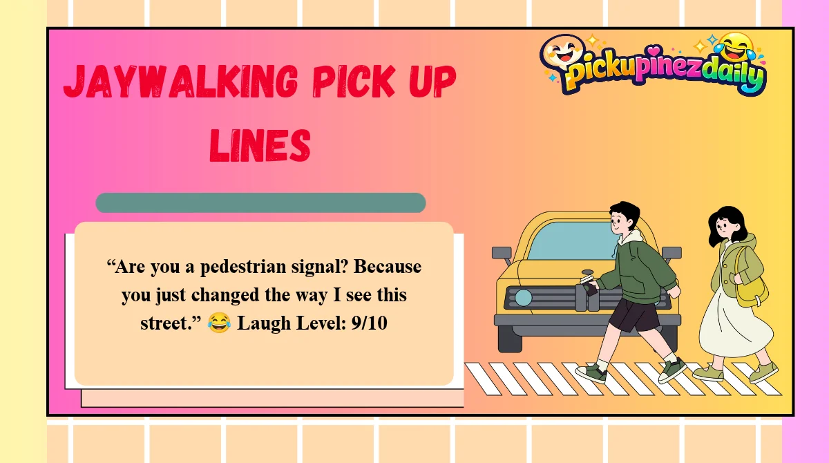 Jaywalking Pick Up Lines