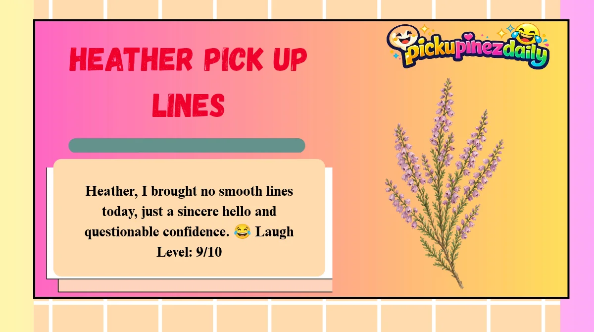 Heather Pick Up Lines