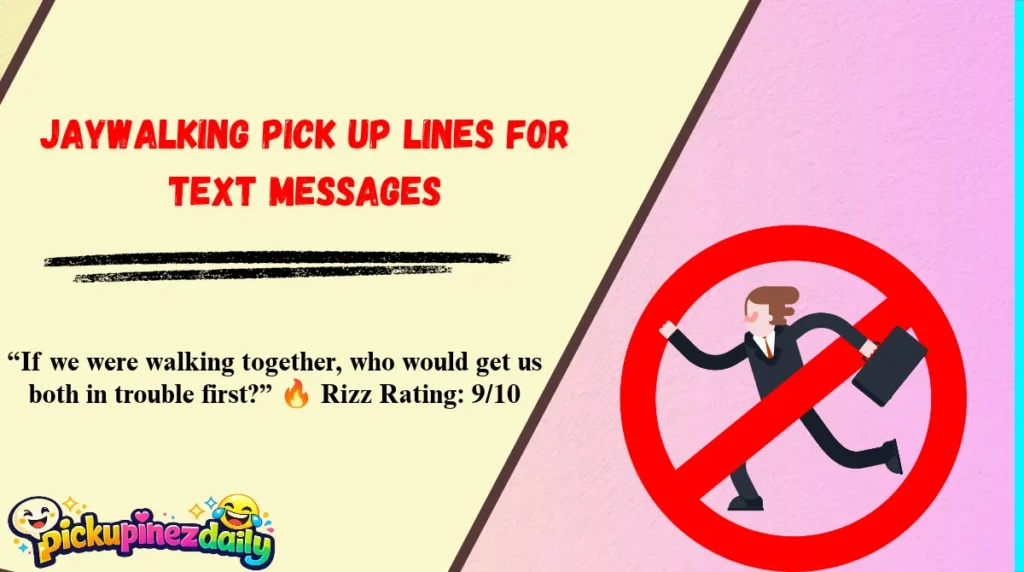 Jaywalking Pick Up Lines for Text Messages